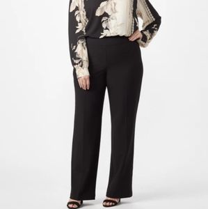 Dress Barn 18 black elastic waist flat front pant